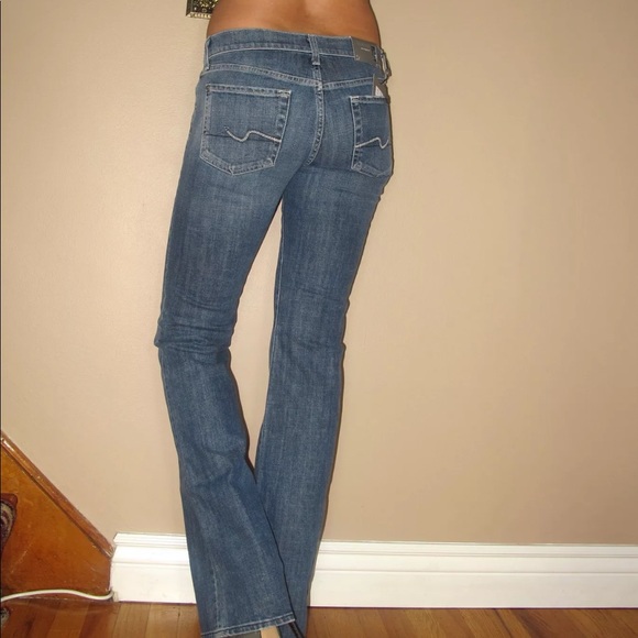 🆕 7 For All Mankind Bootcut Light wash Distressed Y2K Vintage Low Rise - Picture 6 of 8